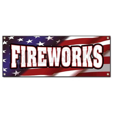 Signmission FIREWORKS BANNER SIGN stand firework store signs July 4th firecracker fourth B-Fireworks